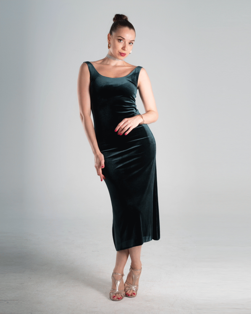 Emerald Green Velvet Tango Dress