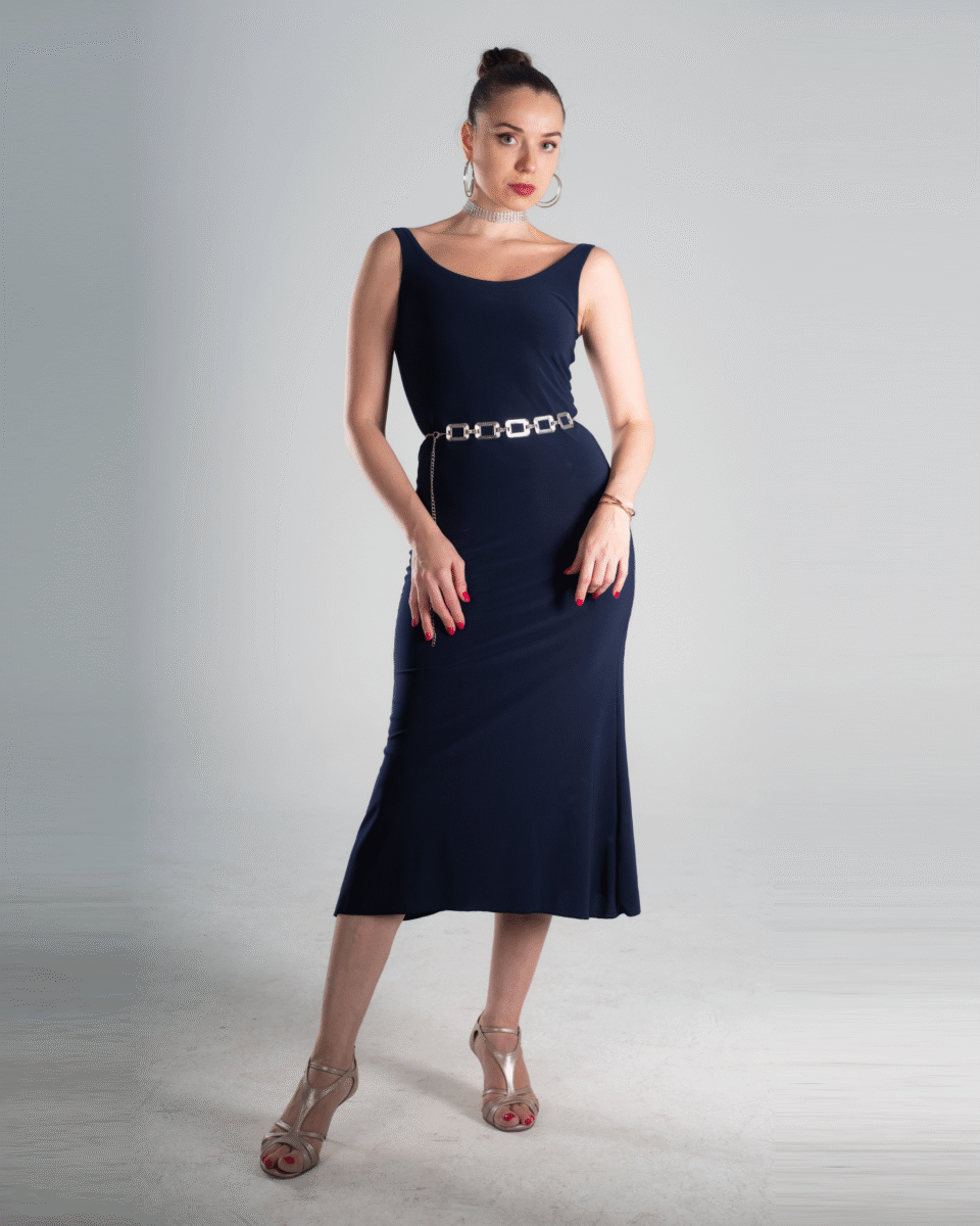 Navy Blue Sleeveless Tango Dress