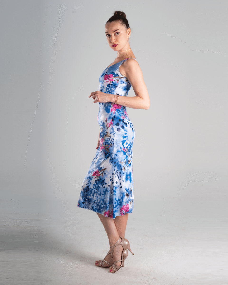 Floral Blue Tango Dress