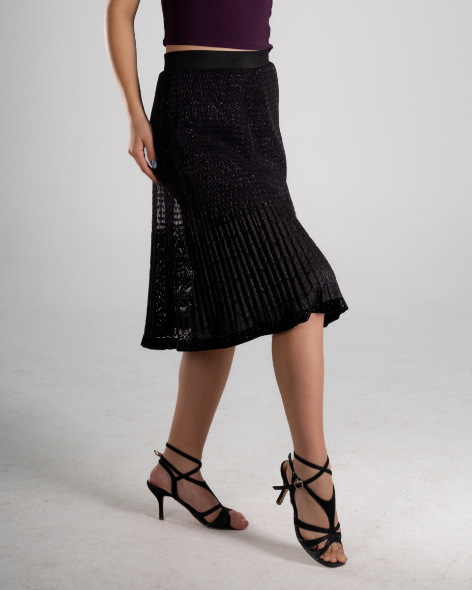 Black Pleated Tango Skirt