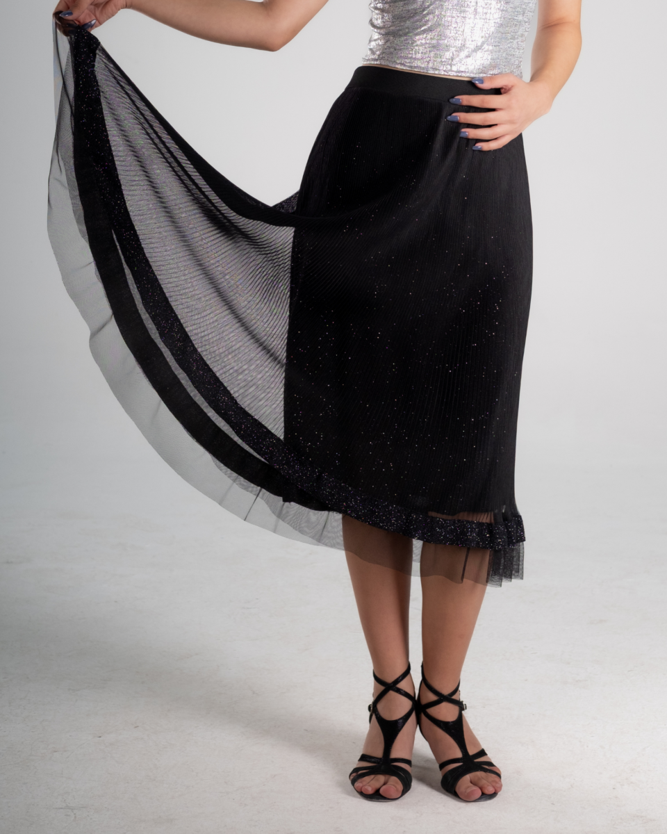 Black Noctua High-Waist Sheer Tango Skirt