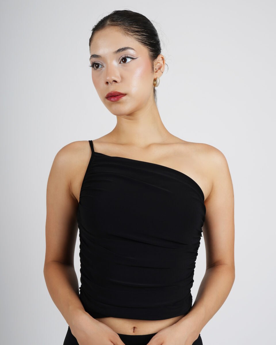 Black Ruched Convertible Tango Top